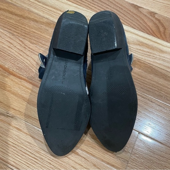 Anthropologie Kelsi Dagger Blue Suede Buckle Pointed Toe Western Ankle Booties 7 - Picture 5 of 7